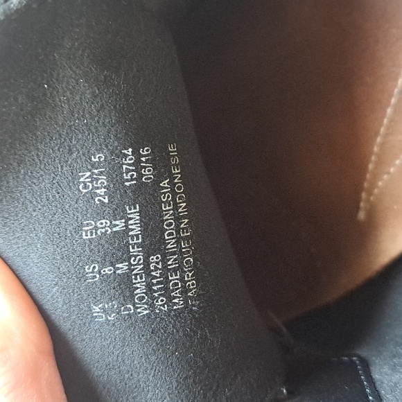 Clarks Janey Mae Blk Leather Oxford Flats  Gum Sole Lace Up Comfort Lightweight - Picture 7 of 11